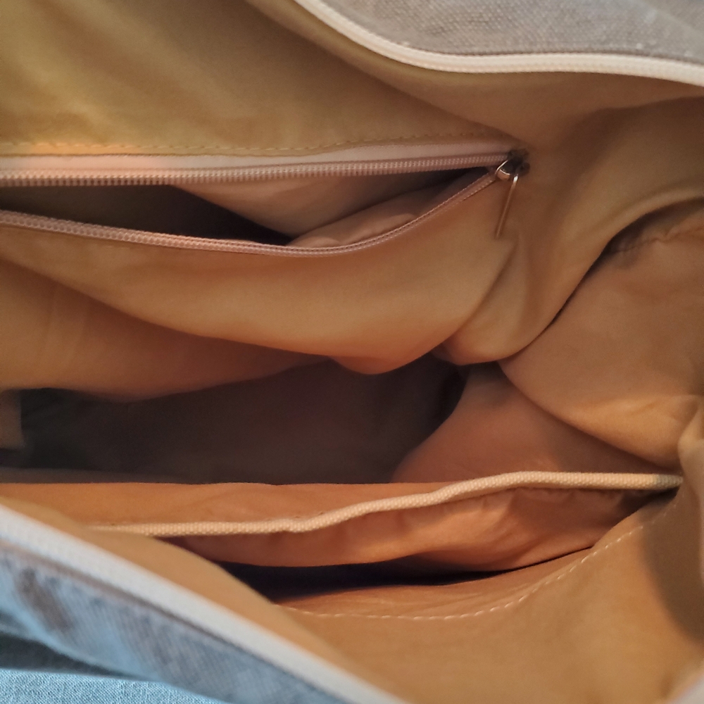 Canvas Backpack with Patterned Pocket - image 8